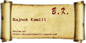 Bajnok Kamill névjegykártya